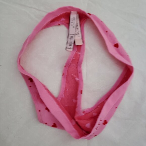 BUNDLE OF Victorias Secret Pink Hearts Thong & Red Silk & String Thong - Size L - Picture 7 of 10